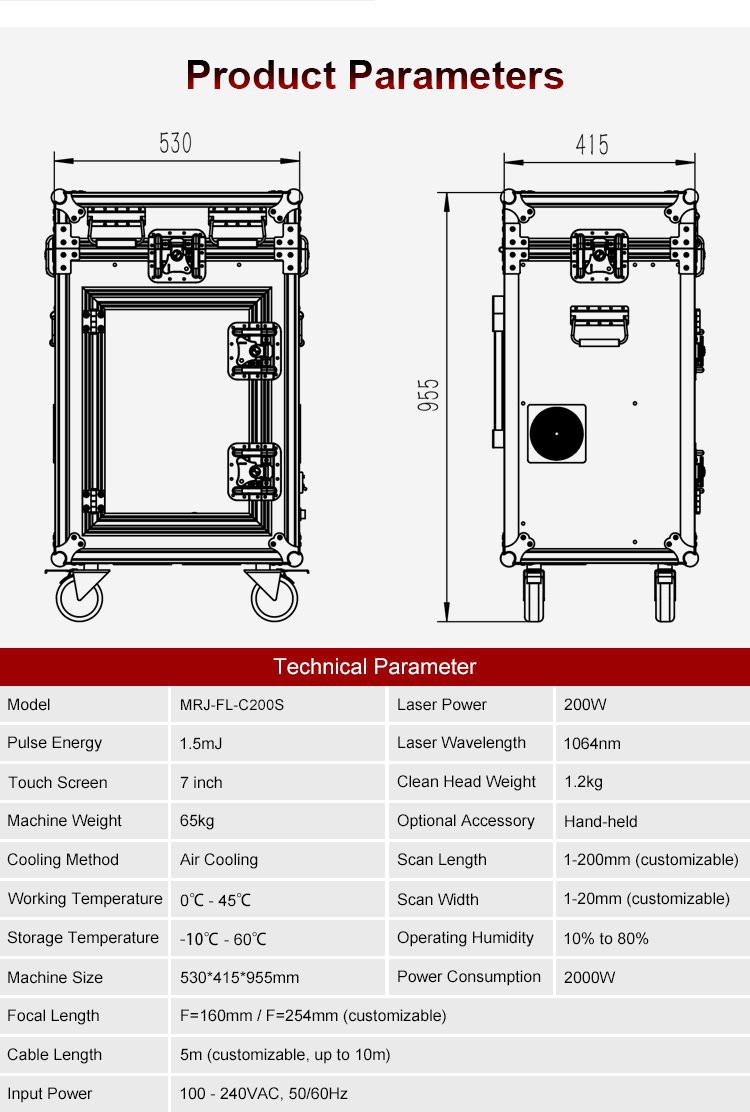 200W Luggage Type Laser Cleaning Machine For Metal and Nonmetal (4)